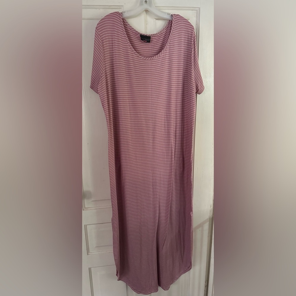 Pink Strips Maxi Dress